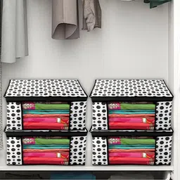 Kuber Industries White 12 Pieces Printed Foldable Non-Woven Multi-Utility Organisers-22