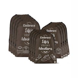 Kuber Industries Brown 12 Pieces Printed Multi-Utility Organisers-52