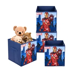 Kuber Industries Navy Blue & Red 4 Pieces Marvel Ironman Printed Drawer Organisers-1