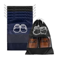 Kuber Industries Black & Navy Blue 6 Pcs Reusable Shoes Organisers-2