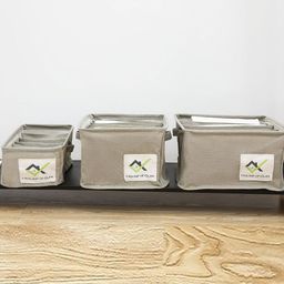 HOUSE OF QUIRK Grey 3-Pcs Cotton Linen Drawer Organisers-18