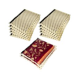 Kuber Industries Cream-Coloured & Black 12 Pieces Printed Reusable Drawer Organisers-2
