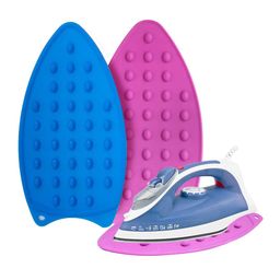 Kuber Industries Blue & Pink 2-Pcs Self-Design Silicone Iron Mats-11