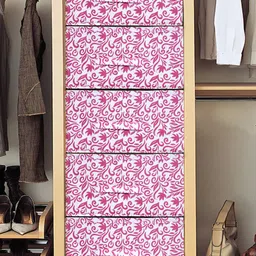 Kuber Industries Pink 5 Pieces Non Woven Fabric Drawer Storage Organizer-30