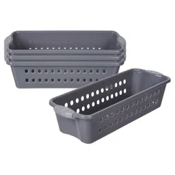 Kuber Industries Grey 4 Pieces Regular Drawer Storage Basket Organisers-57