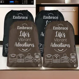 Kuber Industries Brown & Black 4 Pieces Printed Multi-Utility Organisers-22
