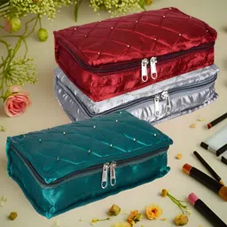 Kuber Industries Green 3 Pieces Reusable Jewellery Organisers-2