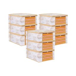 Kuber Industries White 9 Pieces Printed Drawer Organiser-39