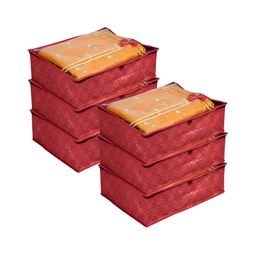 Kuber Industries Maroon 6 Pieces Printed Multi-Utility Organisers-23