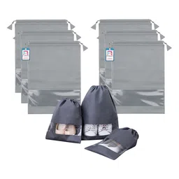 atorakushon Set Of 6 Grey  Solid Shoe Organiser-2