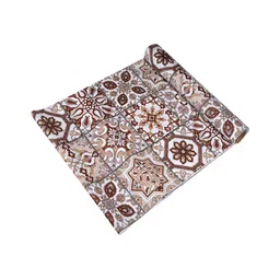 Kuber Industries Brown & White Ethnic Motifs Printed Regular Shelf Liner Organiser-27