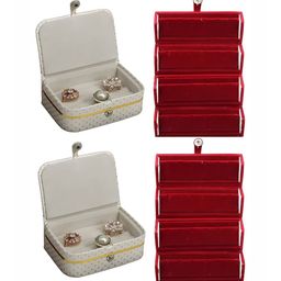atorakushon Maroon Set of 4 Reusable Jewellery Organiser Organisers-43
