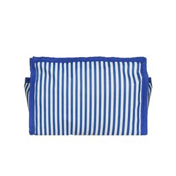 Kuber Industries Blue & White Striped Toiletry Bag With 3 Main Zipper-25
