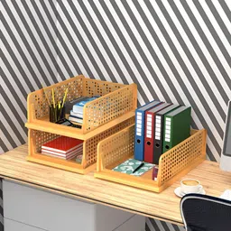 Kuber Industries Beige 3-Tiers Regular Desk Organiser Organisers-image-30