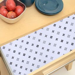 Kuber Industries White 2 Pieces Printed EVA Shelf Liner-21