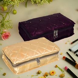 Kuber Industries Purple & Beige 2 Pieces Jewellery Organisers-12