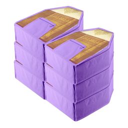 Kuber Industries Purple & Transparent 6 Pieces Reusable Multi-Utility Organisers-42