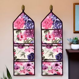 Kuber Industries Cream-Coloured 2 Pieces Regular Wall Hanging Organisers-33