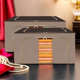 Kuber Industries Brown 2 Pieces Regular Drawer Organiser-64