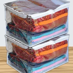 Kuber Industries 2 Pieces Transparent Saree Covers-40