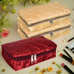 Kuber Industries Beige & Red 3 Pieces Jewellery Organisers-20