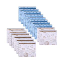 Kuber Industries Blue & White 16 Pieces Reusable Saree Organisers-image-14