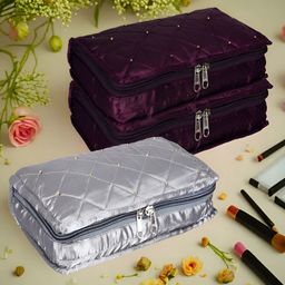 Kuber Industries Grey & Purple 3 Pieces Jewellery Organisers-98