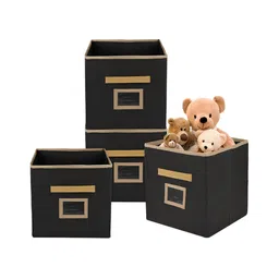 Kuber Industries Black 4 Pieces Regular Drawer Organisers-2