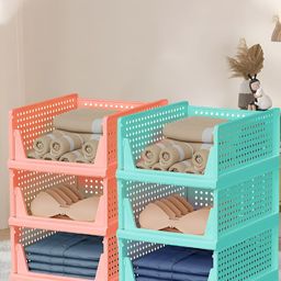 Kuber Industries Pink & Sea Green Set of 6 Regular Desk Organisers-image-57
