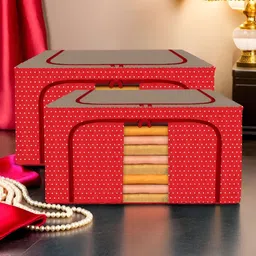 Kuber Industries Red & Grey 2 Pieces Regular Drawer Organiser-29