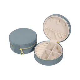 Cortina Grey Melange Zipper Portable Jewellery Storage Organiser-48
