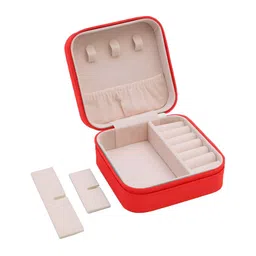 Cortina Red Zipper Portable Jewellery Storage Organiser-25