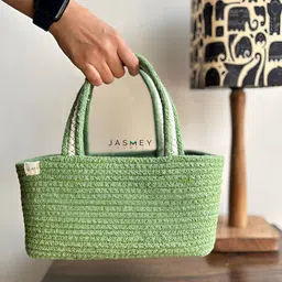 JASMEY HOMES Green Boho Basket Organiser-19