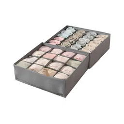 HOKIPO Grey Set of 2 Regular Drawer Organiser Organisers image 1