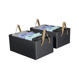 Kuber Industries Black 2 Pieces Regular Drawer Organiser-92