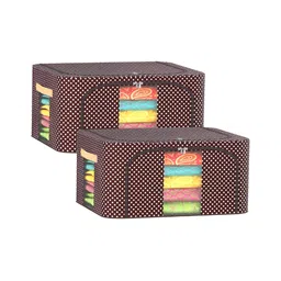 Kuber Industries Brown 2 Pieces Steel Frame Waterproof Cloth Drawer Organiser 24 Liter-32