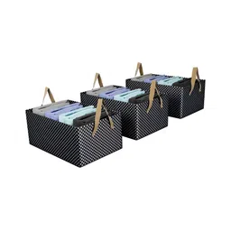 Kuber Industries Black 3 Pieces Printed Multi-Utility Organisers-18