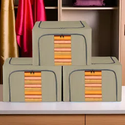 Kuber Industries Brown 3 Pieces Multi-Utility Organisers-37