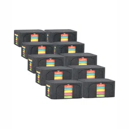 Kuber Industries Black 10 Pieces Printed Regular Storage Organisers-51