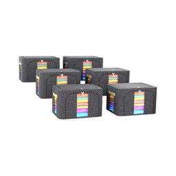 Kuber Industries Black 6 Pieces Steel Frame Waterproof Drawer Organiser 66 Liter-51