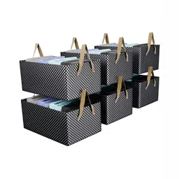 Kuber Industries Black & White 6 Pieces Printed Drawer Organisers-25