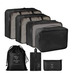 HOUSE OF QUIRK Black Set of 7 Travel Multi-Utility Organisers-7