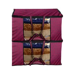 Stylista Magenta & Black 2Pcs Printed  Water Resistant Multi-Utility Organisers-17