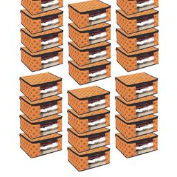 prettykrafts Set Of 24 Orange & Brown Printed Saree Organizers With Transparent Window-image-43