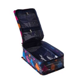Kuber Industries Blue Printed Jewellery Storage Kit With 12 Tranasparent Pouches image 2