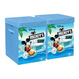 Kuber Industries Set Of 2 Blue Mickey Surf Printed Foldable Storage Box With Handle image 4