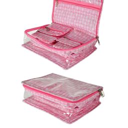 Kuber Industries Set Of 2 Pink & White Printed Jewellery Organisers-12