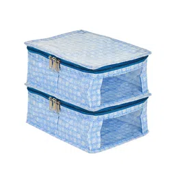 Kuber Industries Set Of 2 Blue & White Checked Undergarments Organizer Bag-10