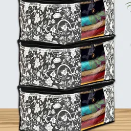 Kuber Industries Black & White 3 Pieces Printed Foldable Multi-Utility Organisers image 4