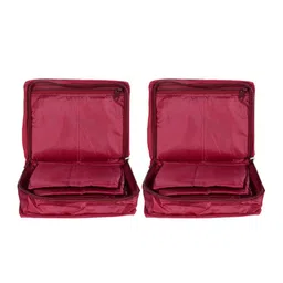 Kuber Industries Set Of 2 Maroon Solid Jewellery Organizers-28